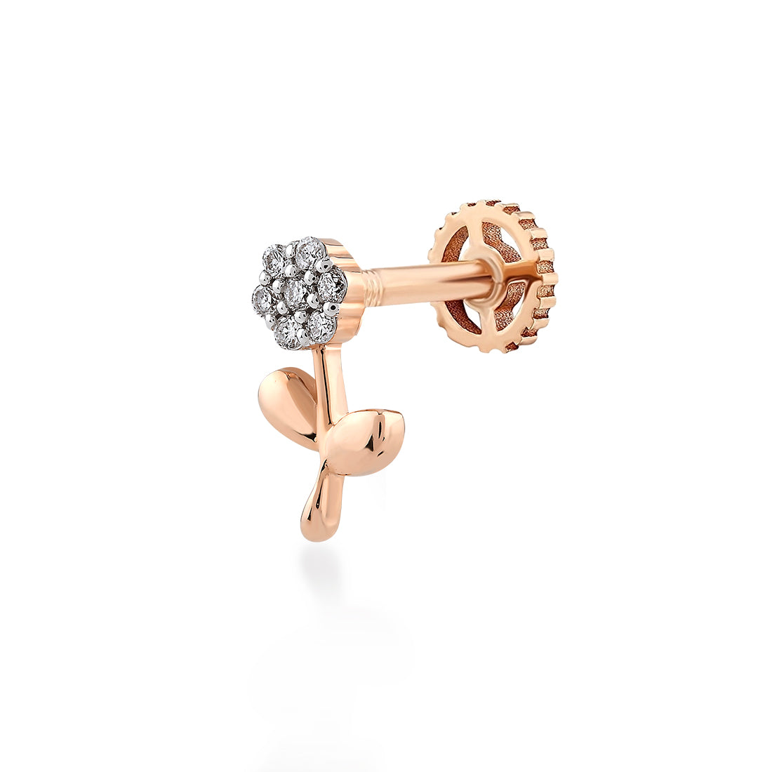 0,04 Karat Pırlanta Tragus Küpe