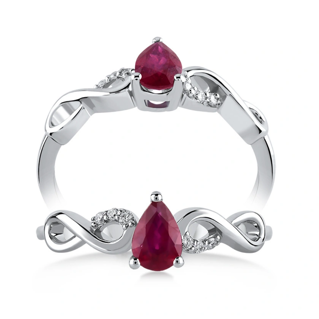 0,39 Karat Pırlanta Yakut Yüzük