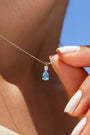 0,43 Karat Pırlantalı Blue Topaz Kolye