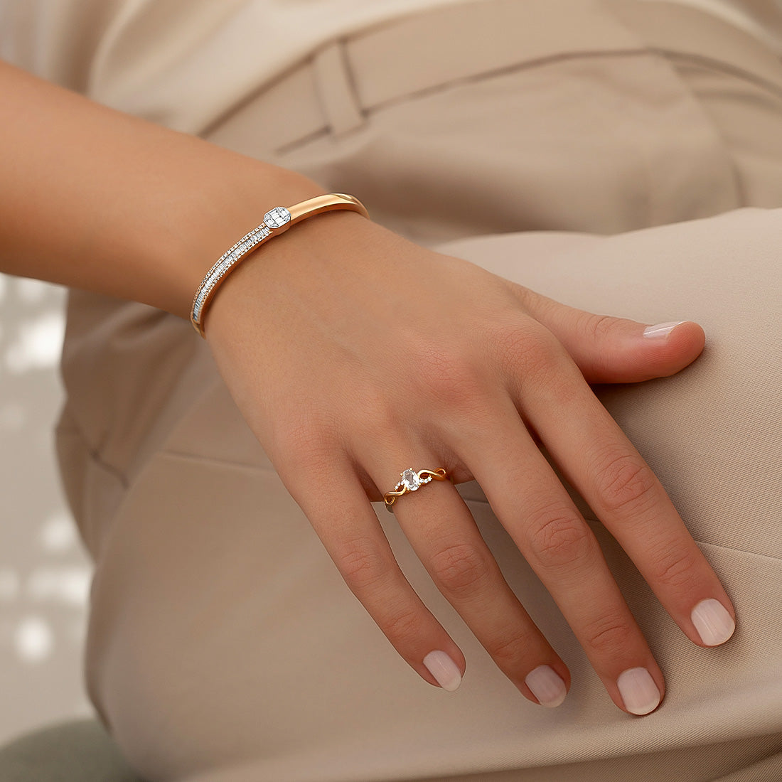 0,44 Karat Pırlanta Topaz Yüzük