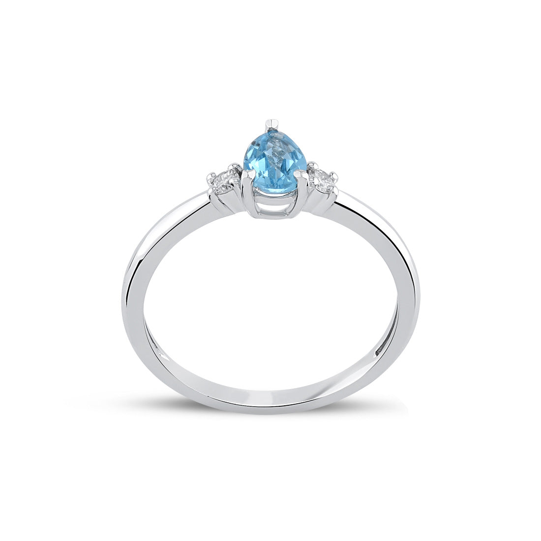 0,46 Karat Pırlanta Blue Topaz Yüzük