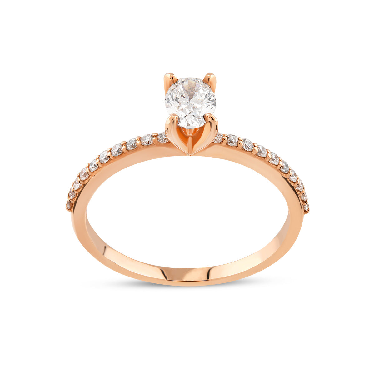 0,55 Karat Oval Tektaş Pırlanta Yüzük