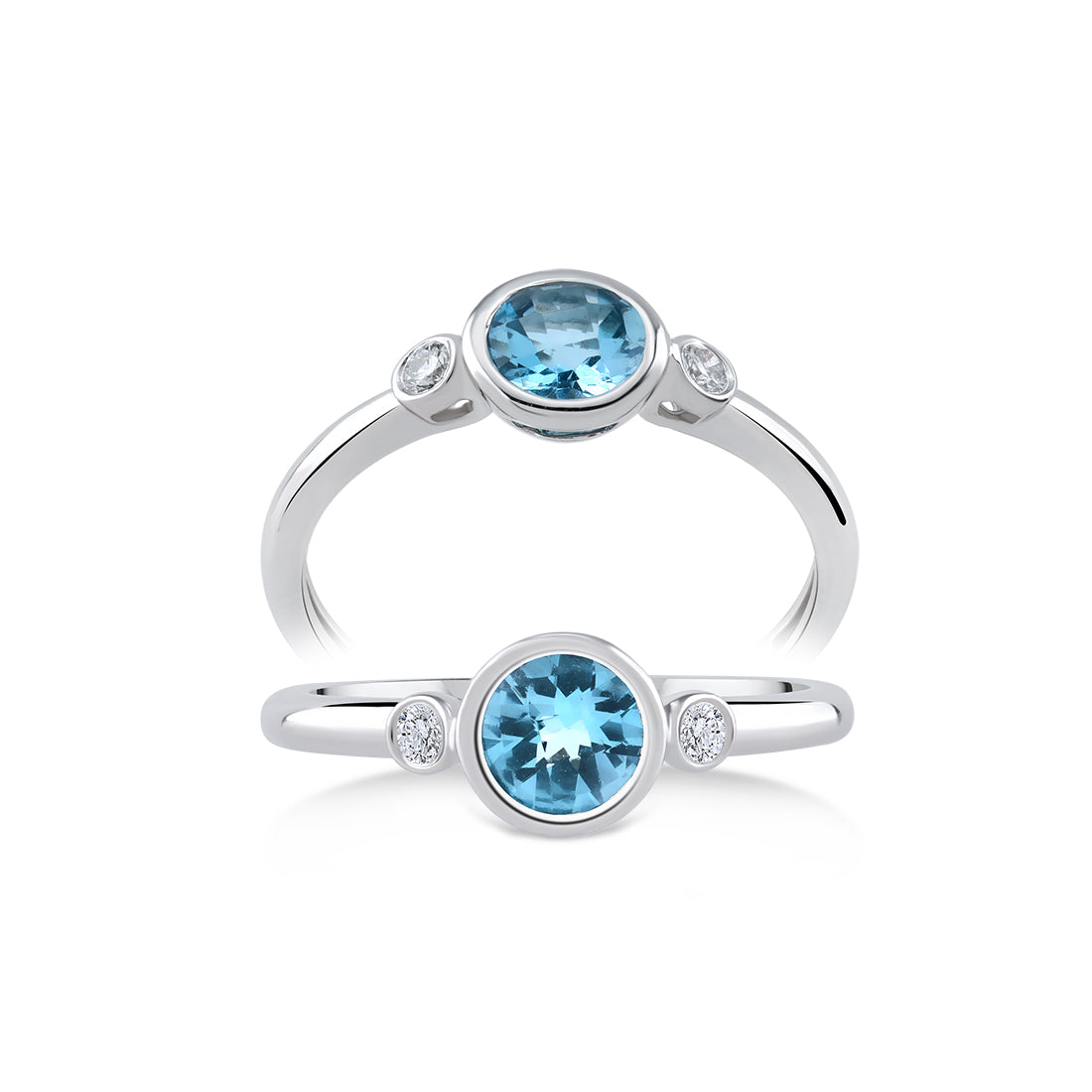 0,55 Karat Pırlanta Blue Topaz Yüzük