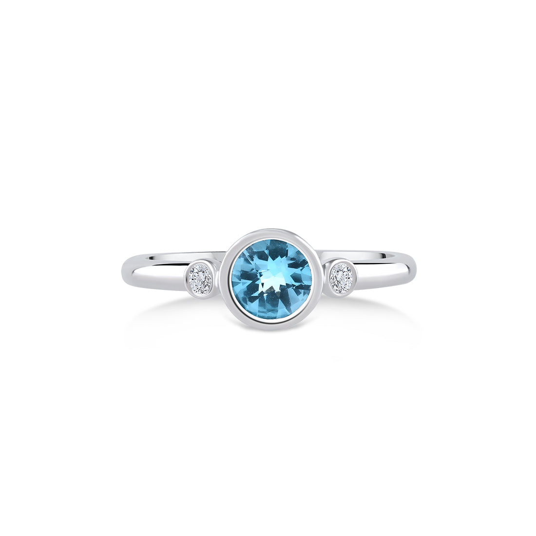 0,55 Karat Pırlanta Blue Topaz Yüzük