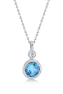 0,56 Karat Pırlanta Blue Topaz Kolye