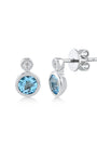 0,56 Karat Pırlanta Blue Topaz Küpe