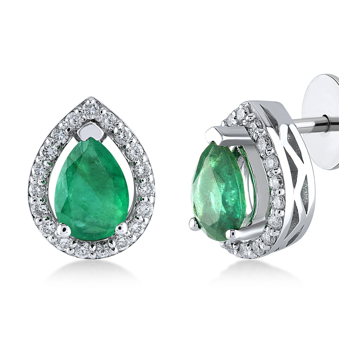0,78 Karat Pırlanta Safir Küpe