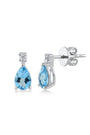 0,84 Karat Pırlanta Blue Topaz Küpe
