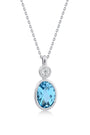 0,87 Karat Pırlanta Blue Topaz Kolye