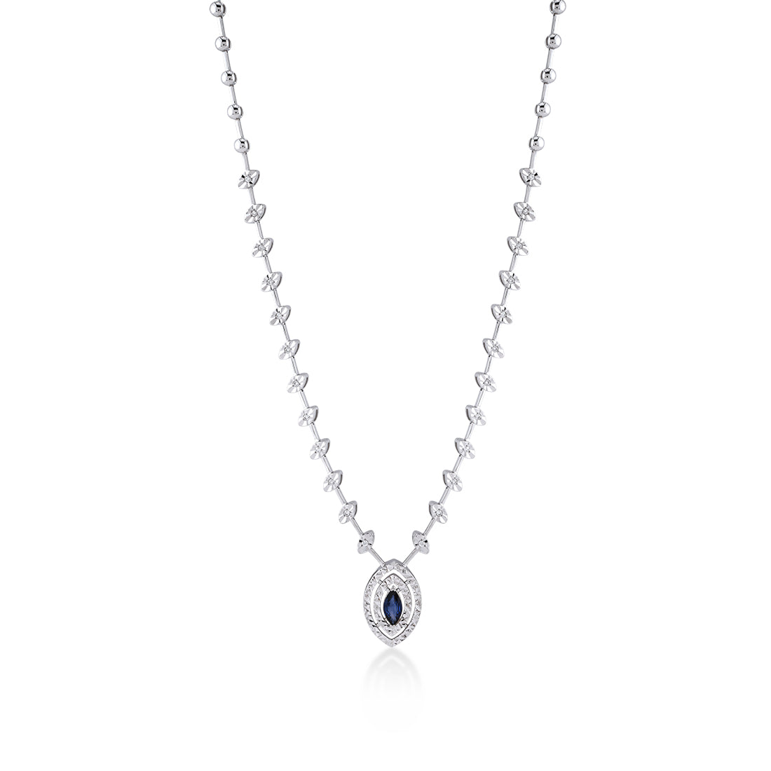 0,90 Karat Pırlanta Safir Kolye