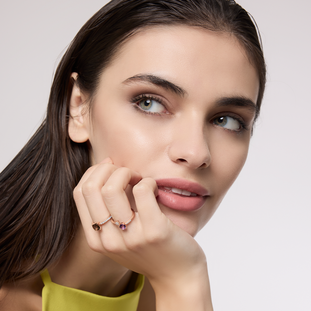 0,99 Karat Pırlanta Smoky Topaz Yüzük