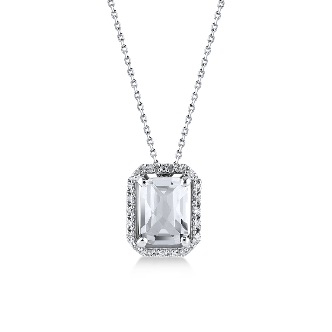 1,00 Karat Pırlanta Topaz Kolye