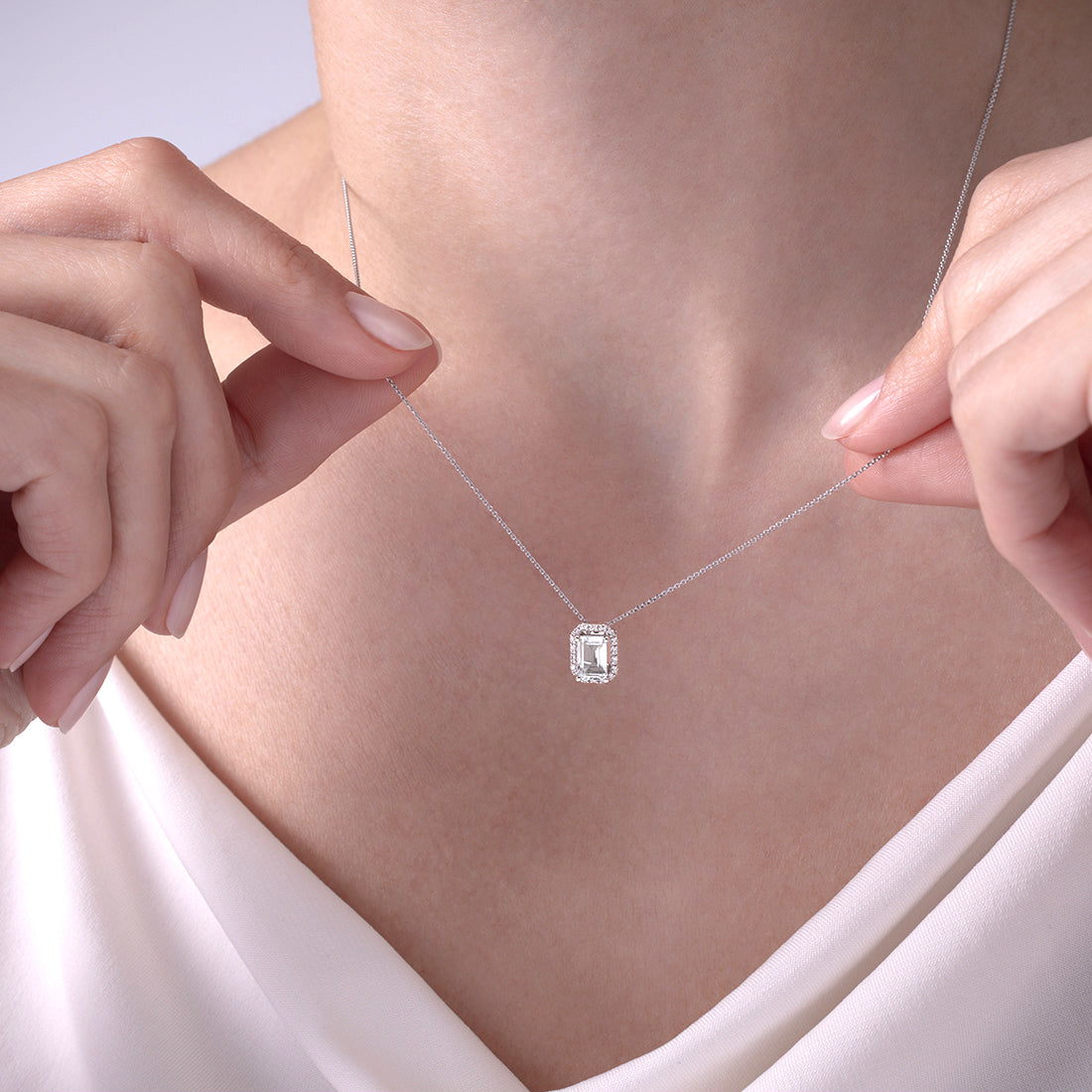1,00 Karat Pırlanta Topaz Kolye