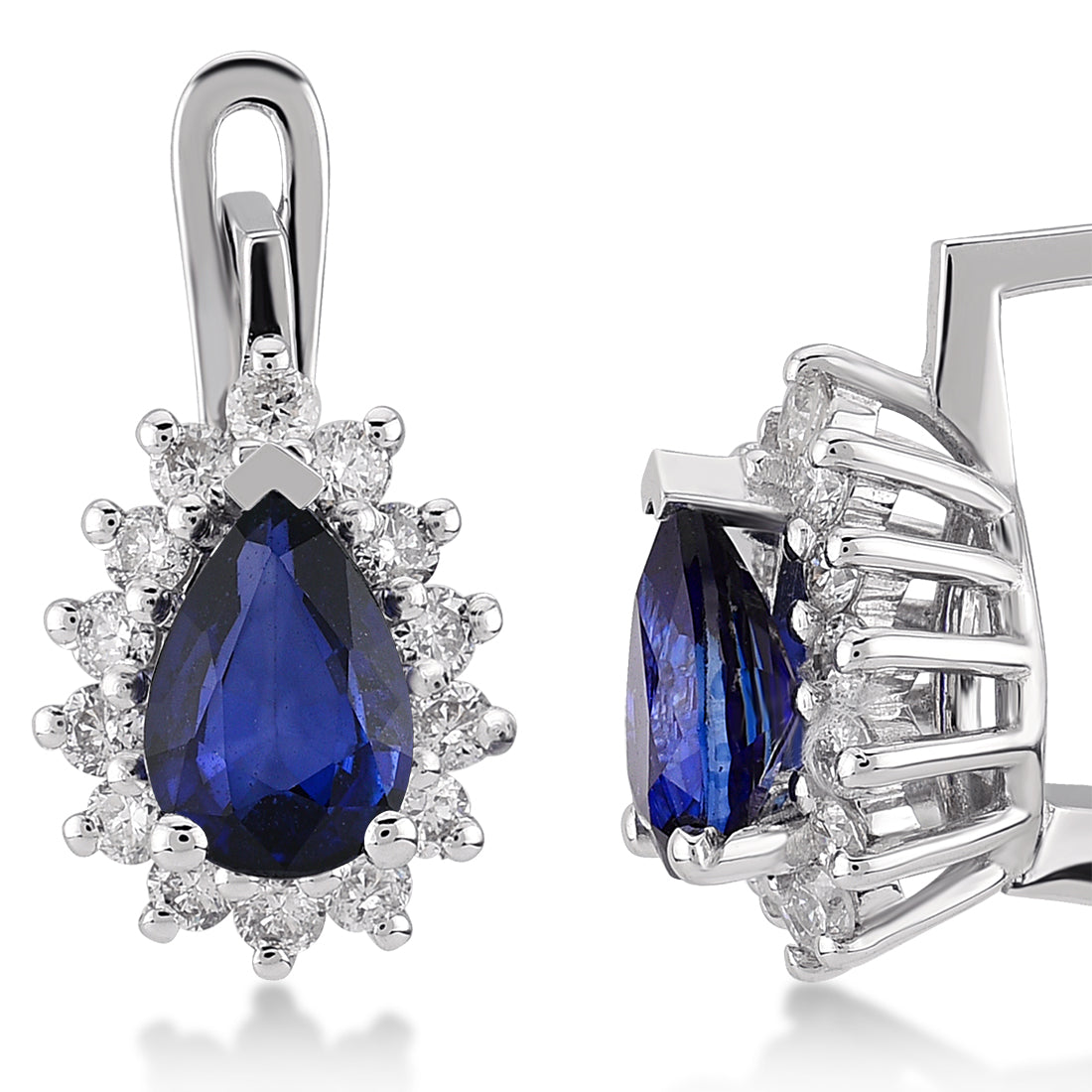 1,05 Karat Pırlanta Safir Küpe