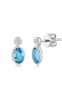 1,07 Karat Pırlanta Blue Topaz Küpe
