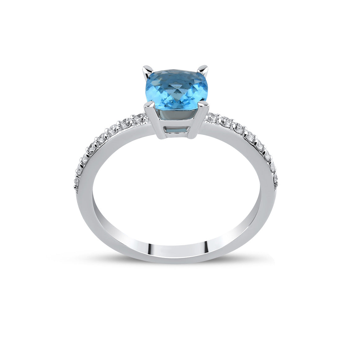 1,08 Karat Pırlanta Blue Topaz Yüzük