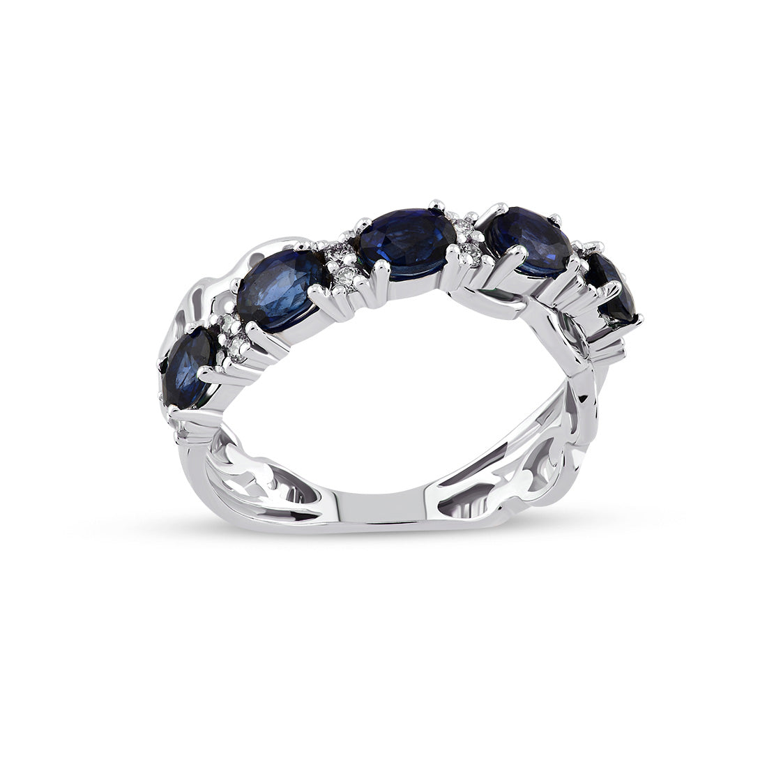 1.10 Karat Pırlanta Safir Yüzük