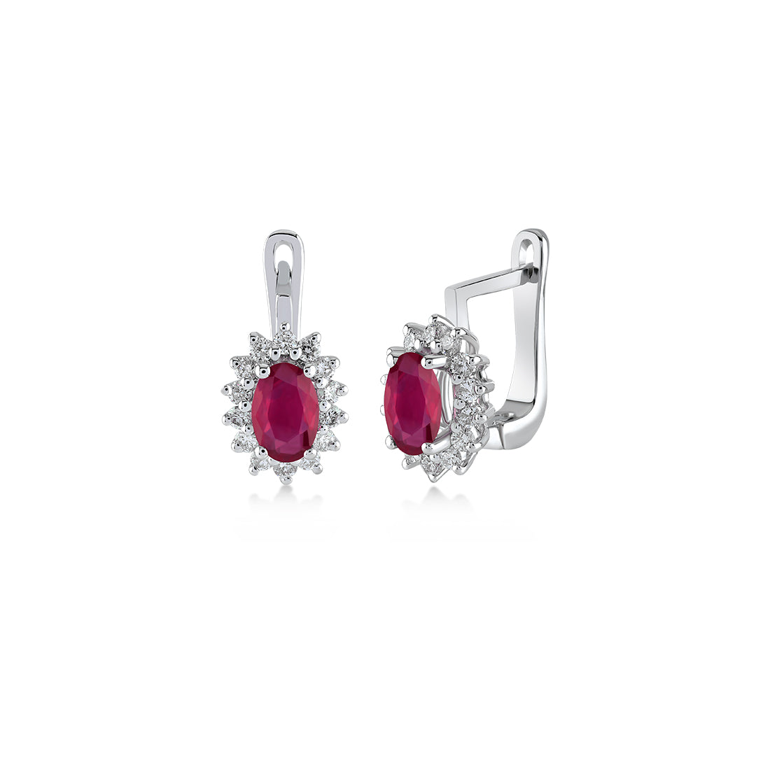 1,25 Karat Pırlanta Safir Küpe