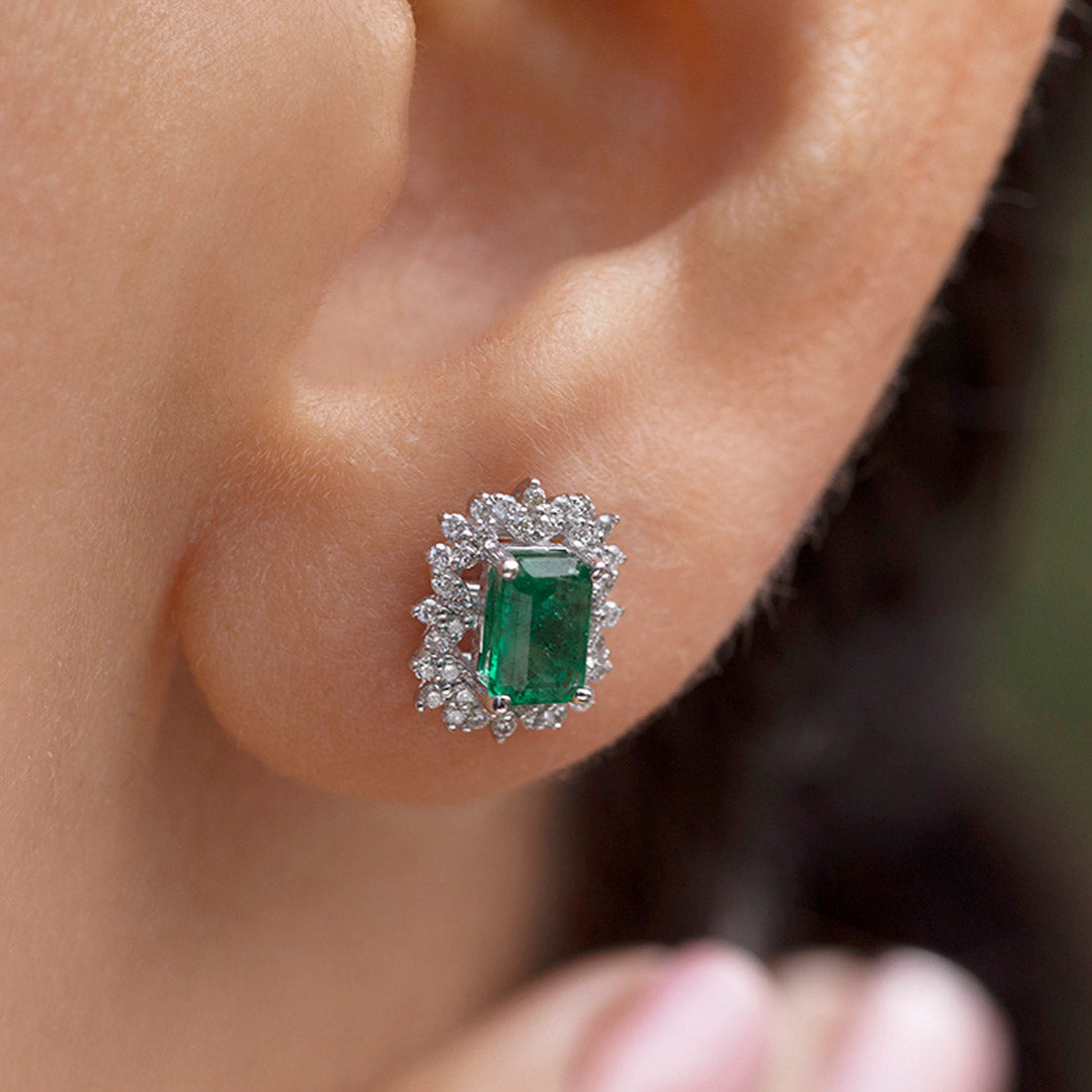 1,34 Karat Pırlanta Safir Küpe