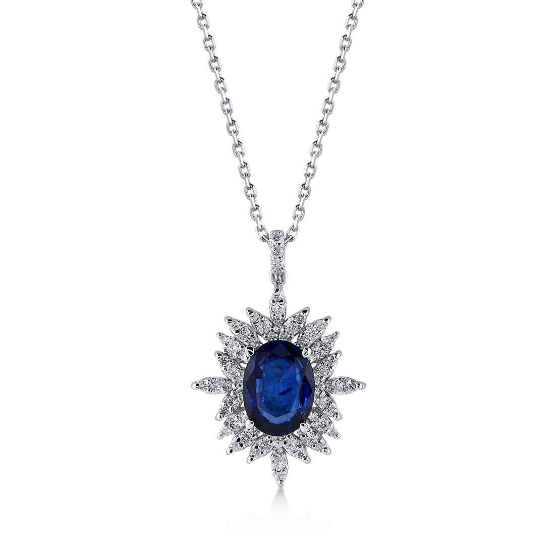 1,39 Karat Pırlanta Safir Kolye