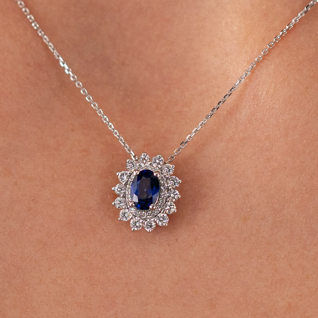 1,69 Karat Pırlanta Safir Kolye