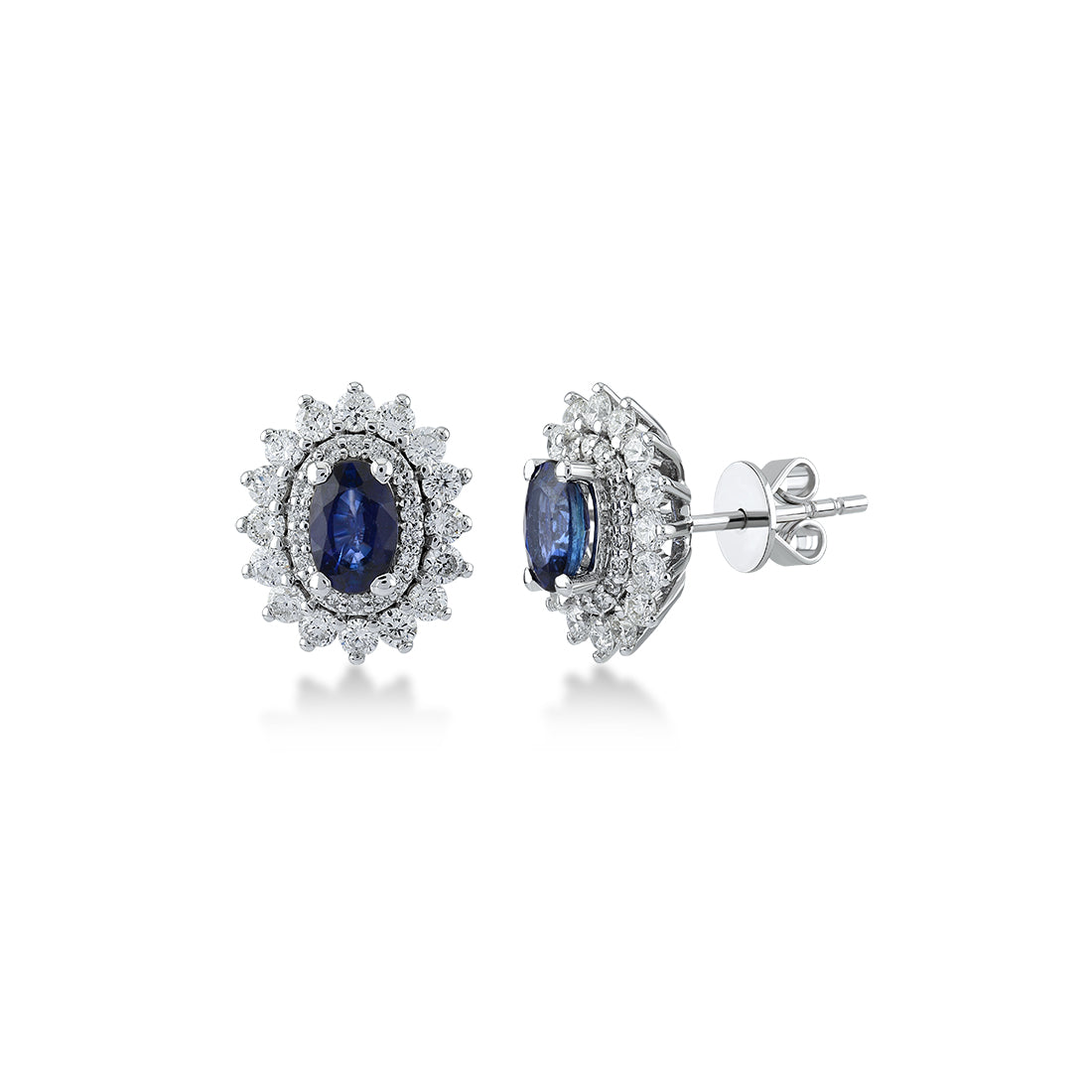 2,05 Karat Pırlanta Safir Küpe
