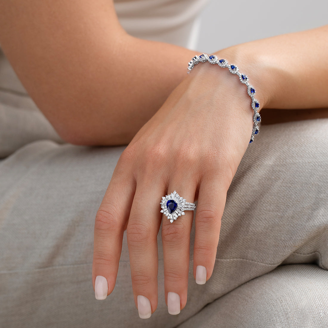 2,67 Karat Pırlanta Safir Yüzük