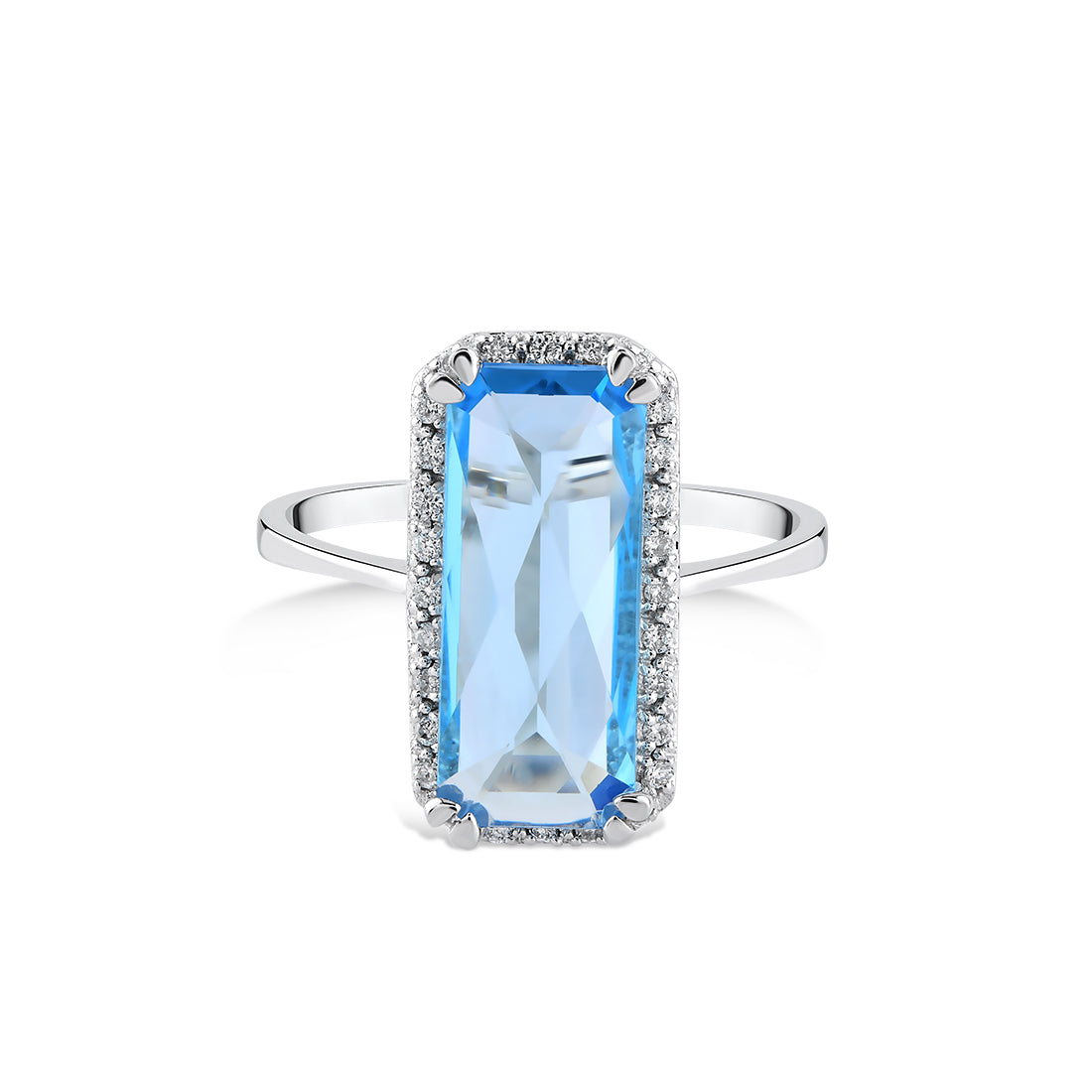 2,70 Karat Pırlanta Blue Topaz Yüzük