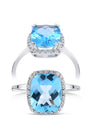 2,74 Karat Pırlanta Blue Topaz Yüzük