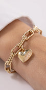 Cetaş Love & Heart Taşlı Kalp 14 Ayar Altın Kolye