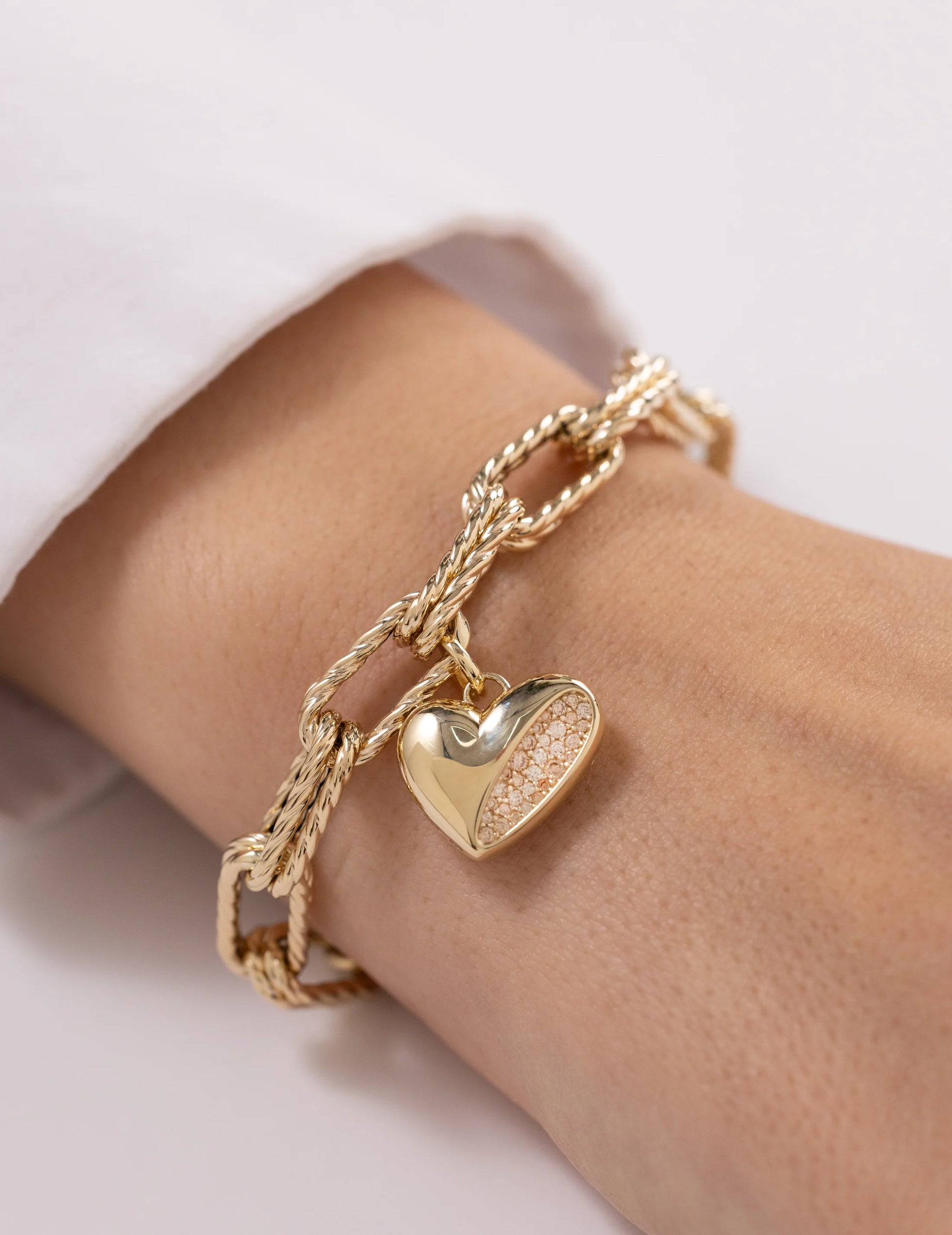 Cetaş Love & Heart Taşlı Kalp 14 Ayar Altın Kolye