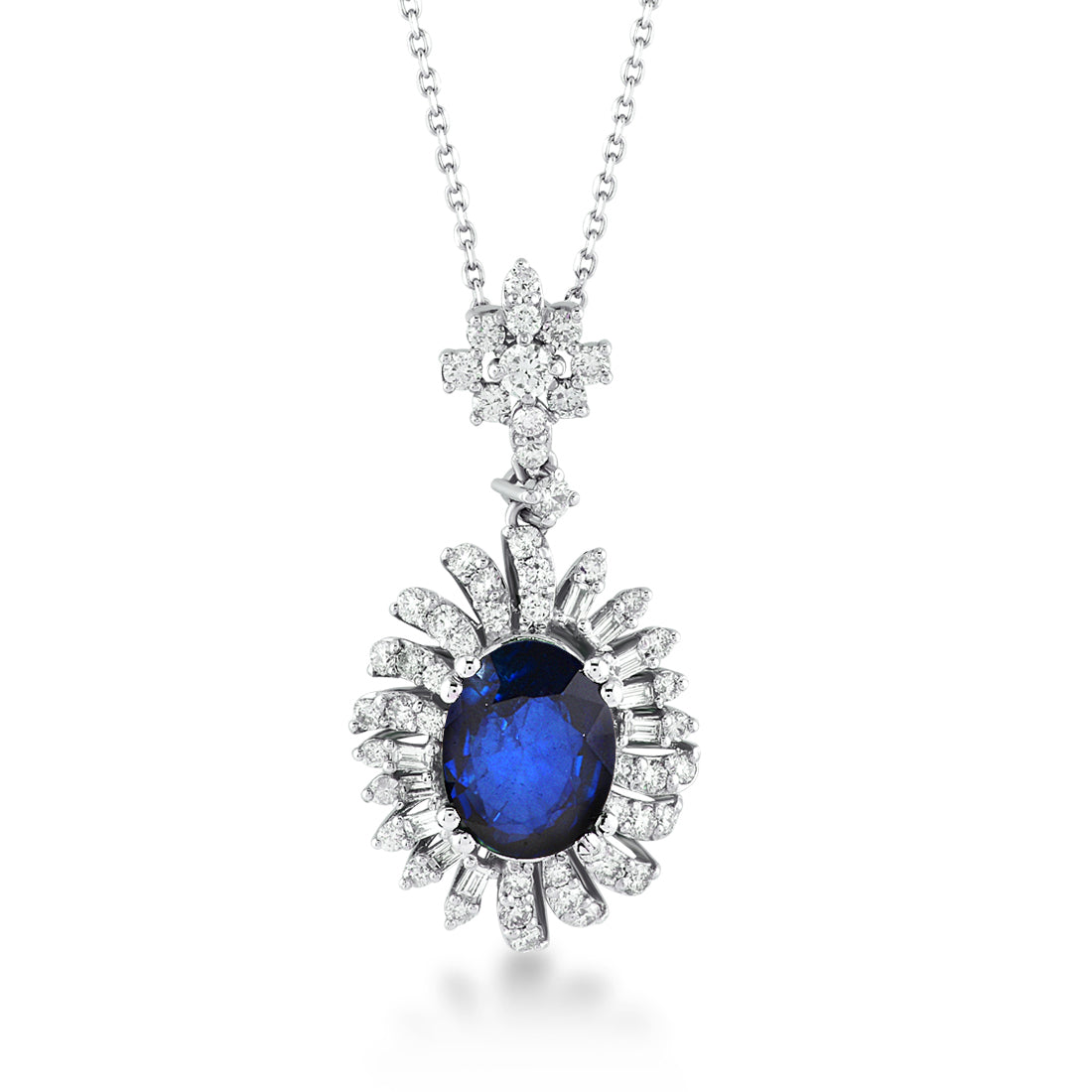 3,70 Karat Pırlanta Safir Kolye