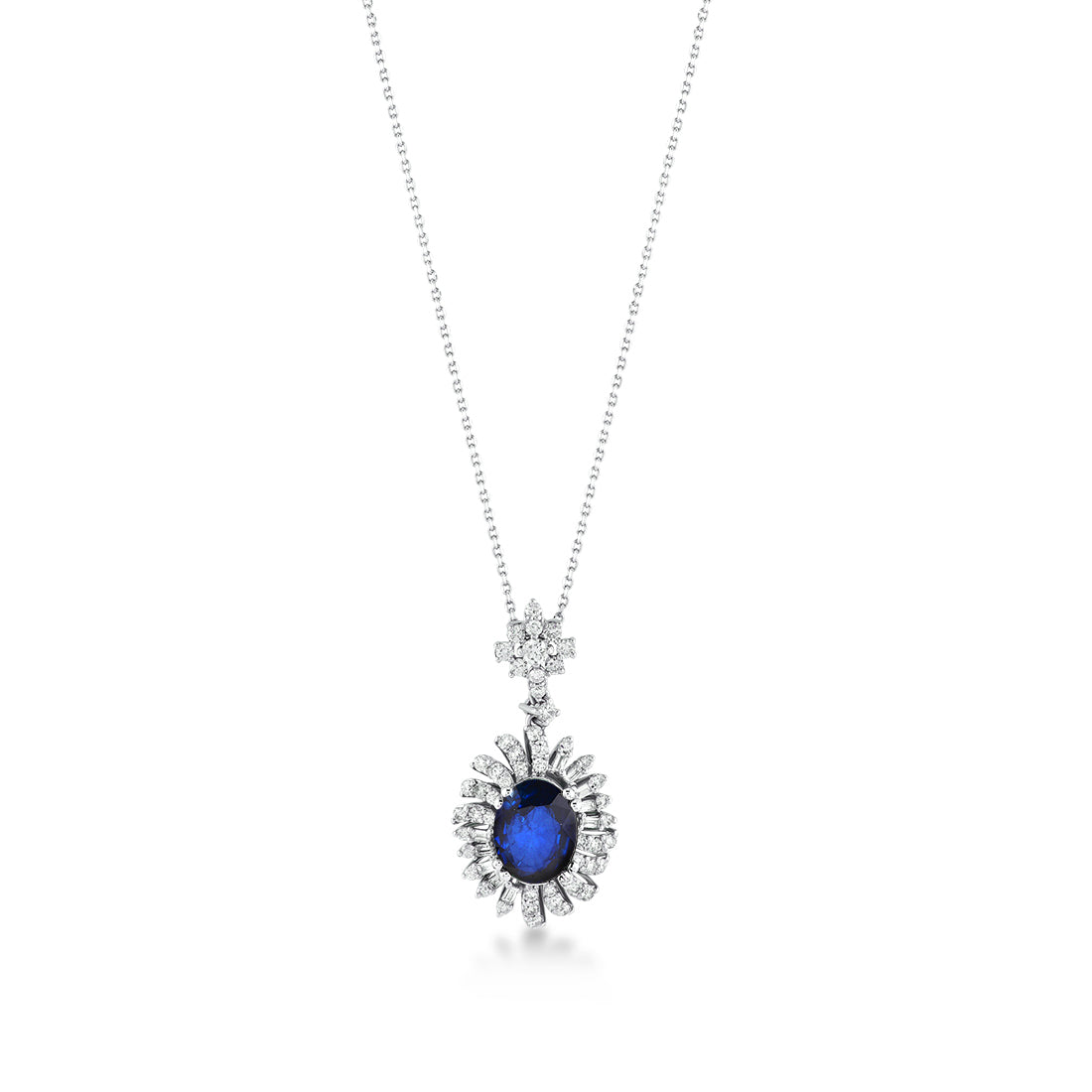3,70 Karat Pırlanta Safir Kolye