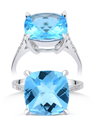 4,98 Karat Pırlanta Blue Topaz Yüzük