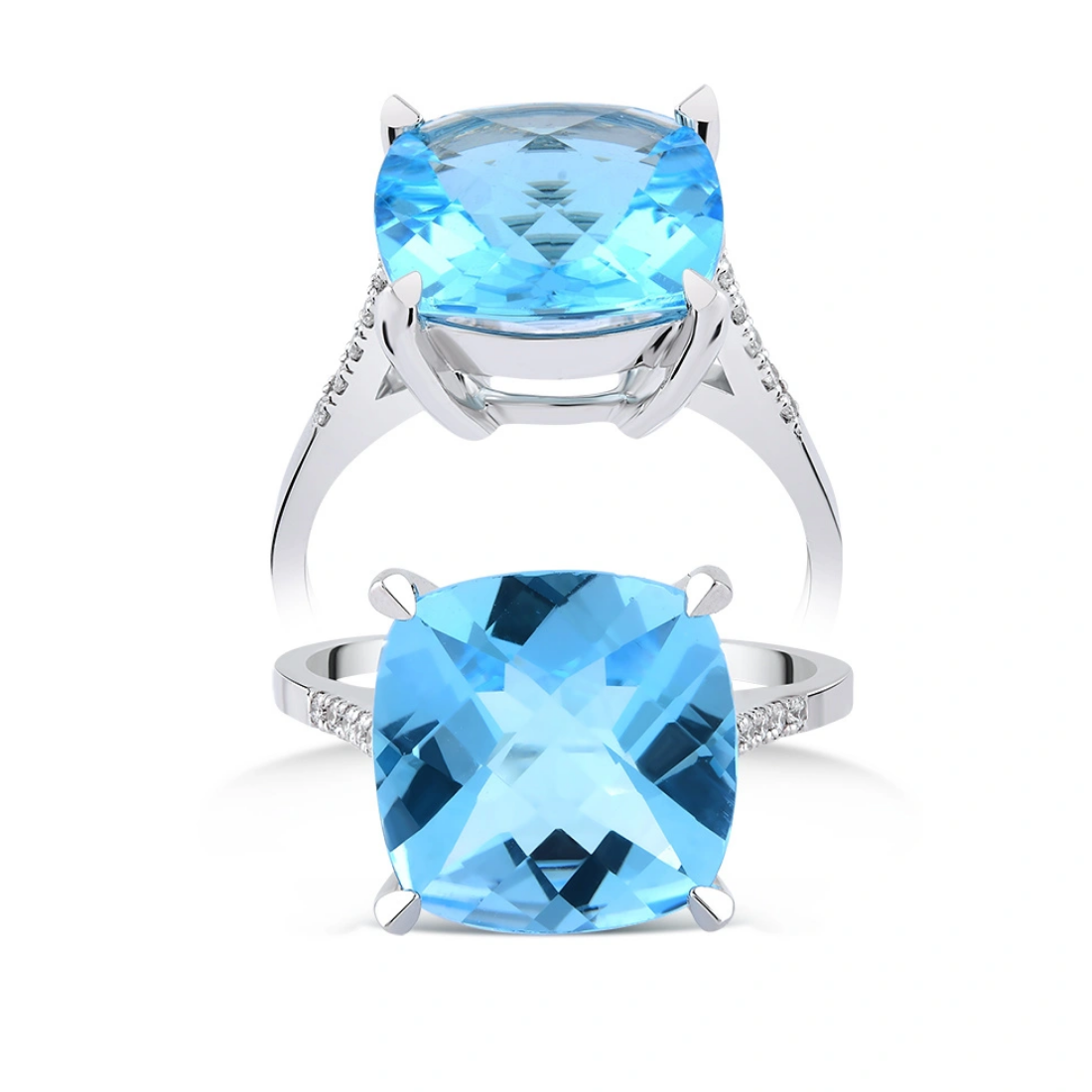 4,98 Karat Pırlanta Blue Topaz Yüzük