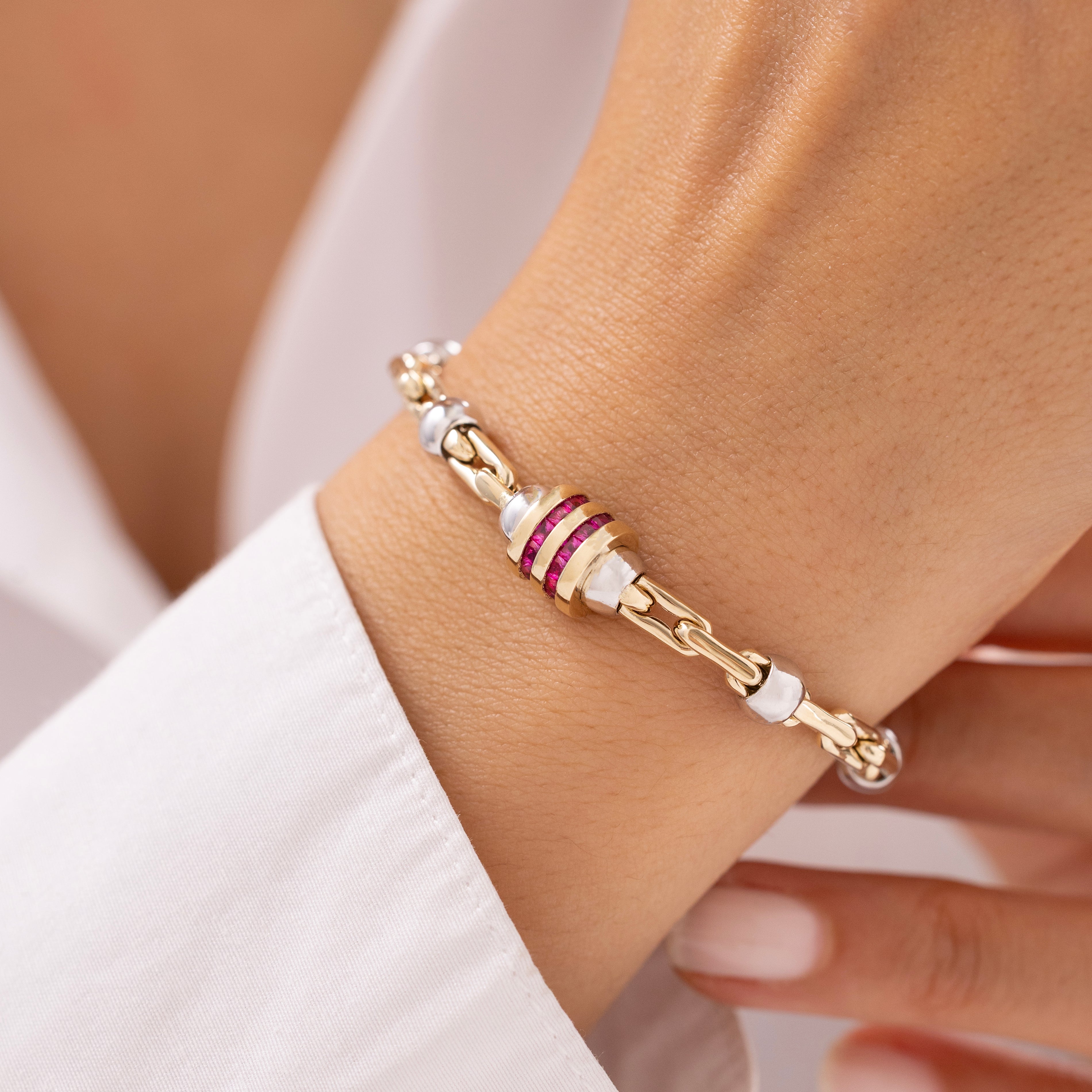 Cetaş Eterna Kırmızı Halkalı 14 Ayar Altın Bileklik