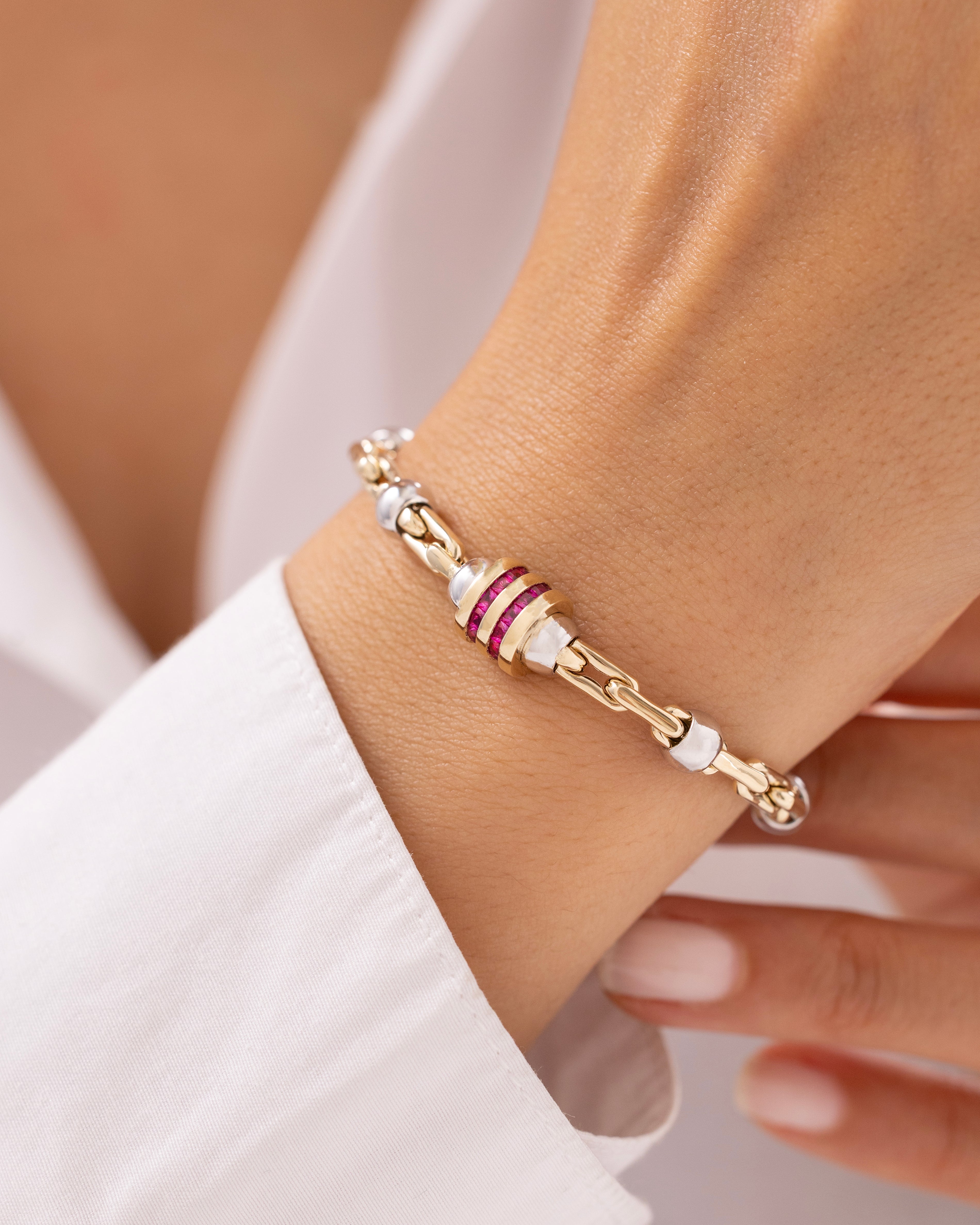 Cetaş Eterna Kırmızı Halkalı 14 Ayar Altın Bileklik