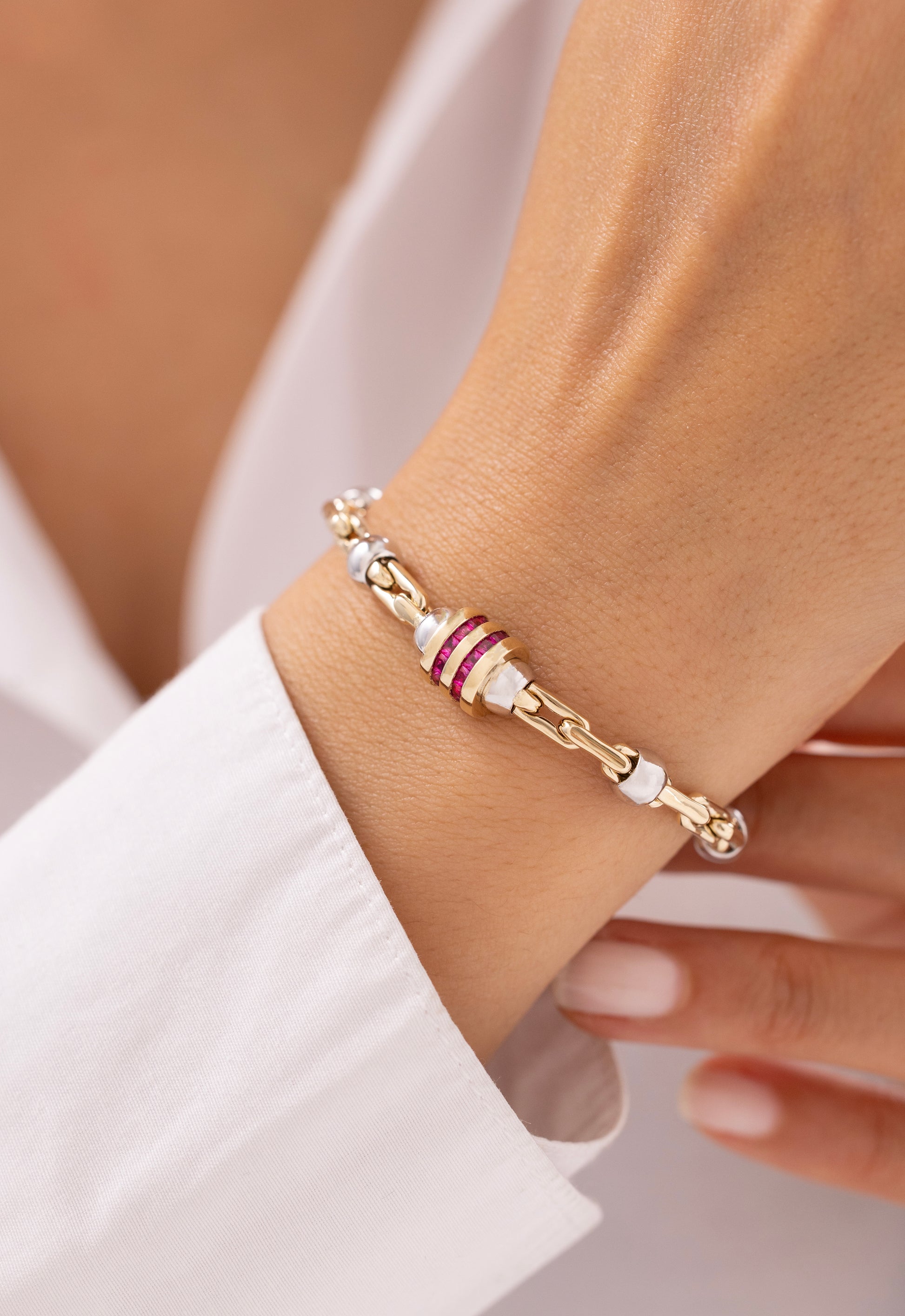 Cetaş Eterna Kırmızı Halkalı 14 Ayar Altın Bileklik