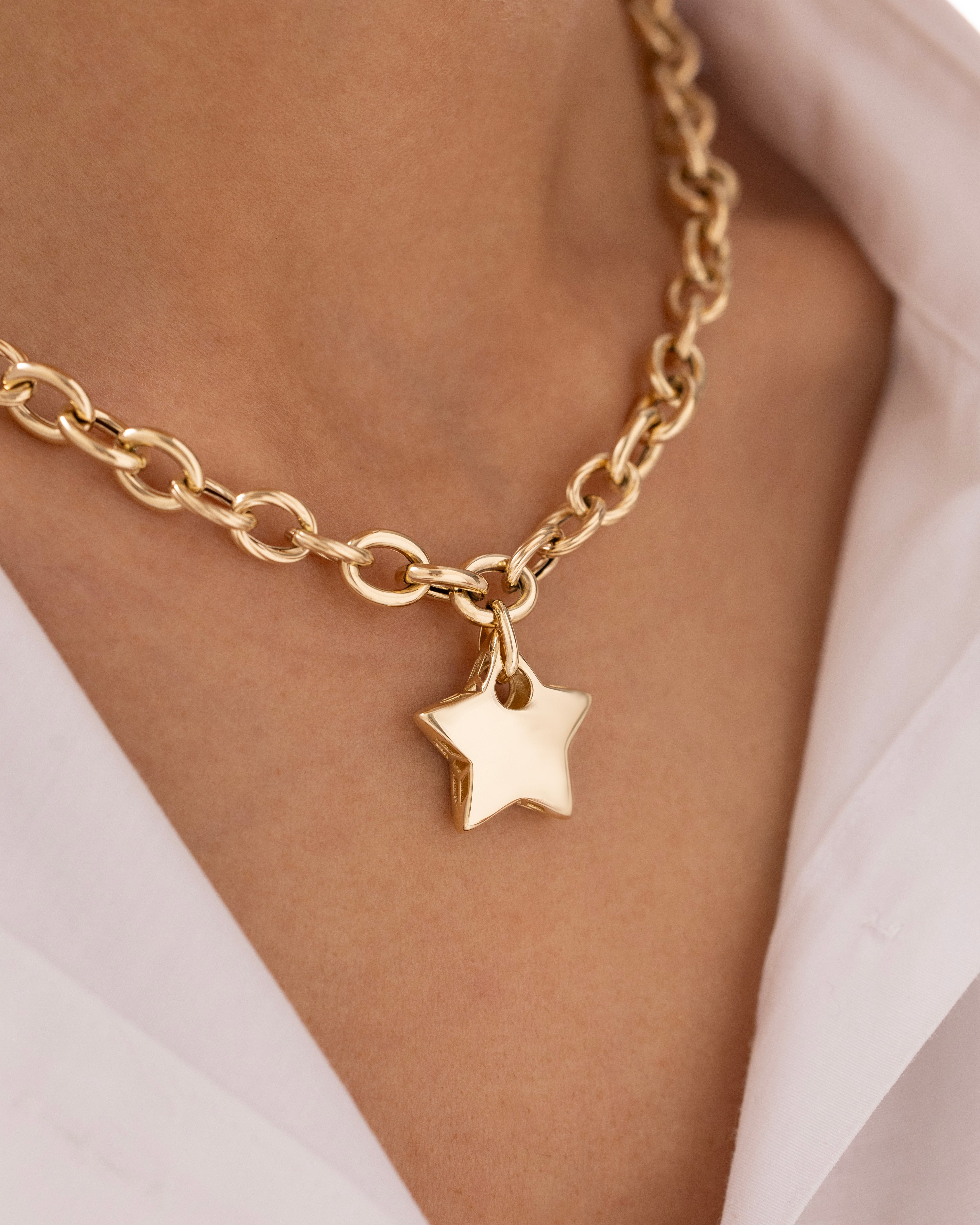 Cetaş Eterna Rose Beyaz 14 Ayar Altın Zincir Kolye