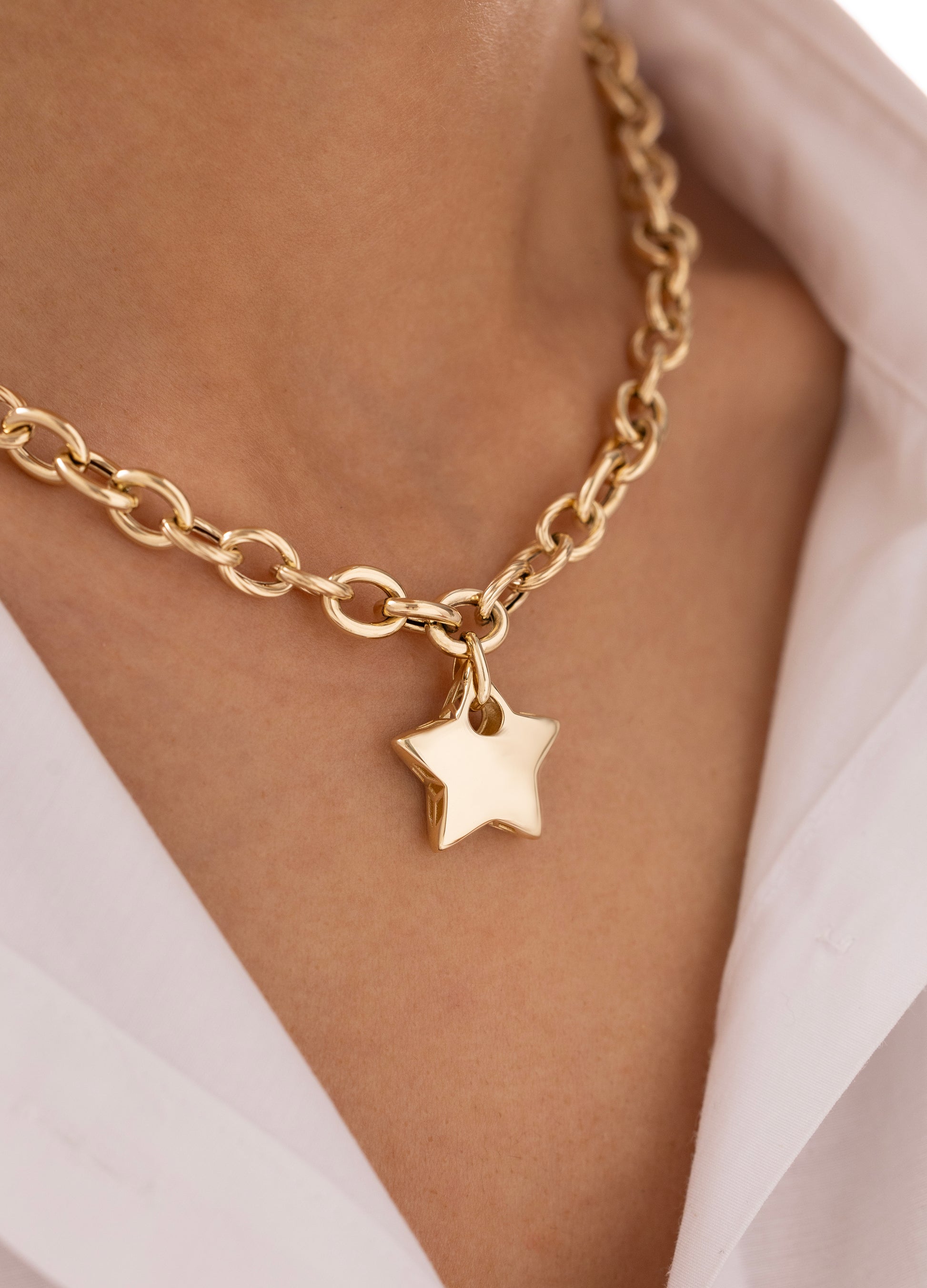 Cetaş Eterna Rose Beyaz 14 Ayar Altın Zincir Kolye