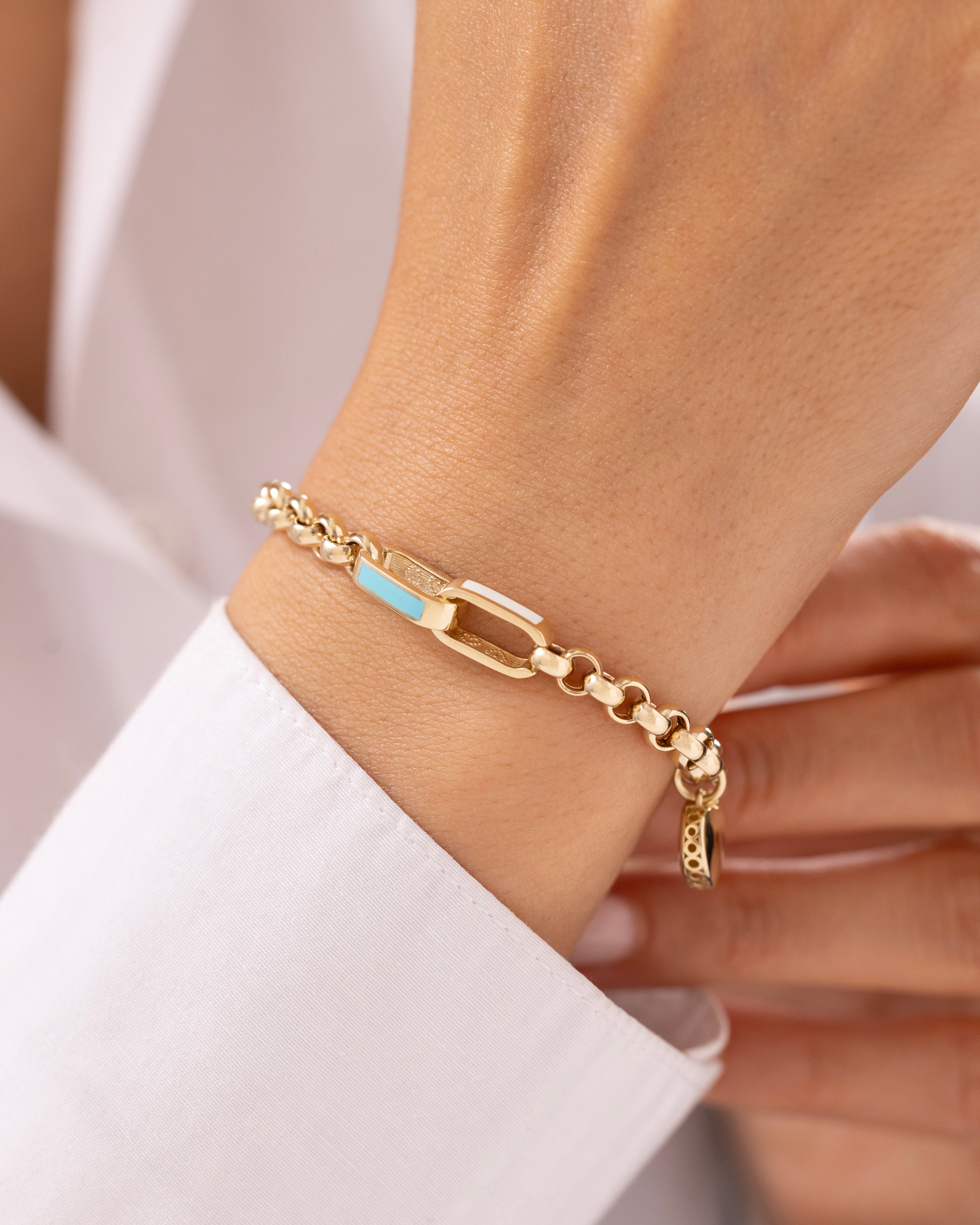 Cetaş Eterna Kalp Charmlı 14 Ayar Altın Bileklik