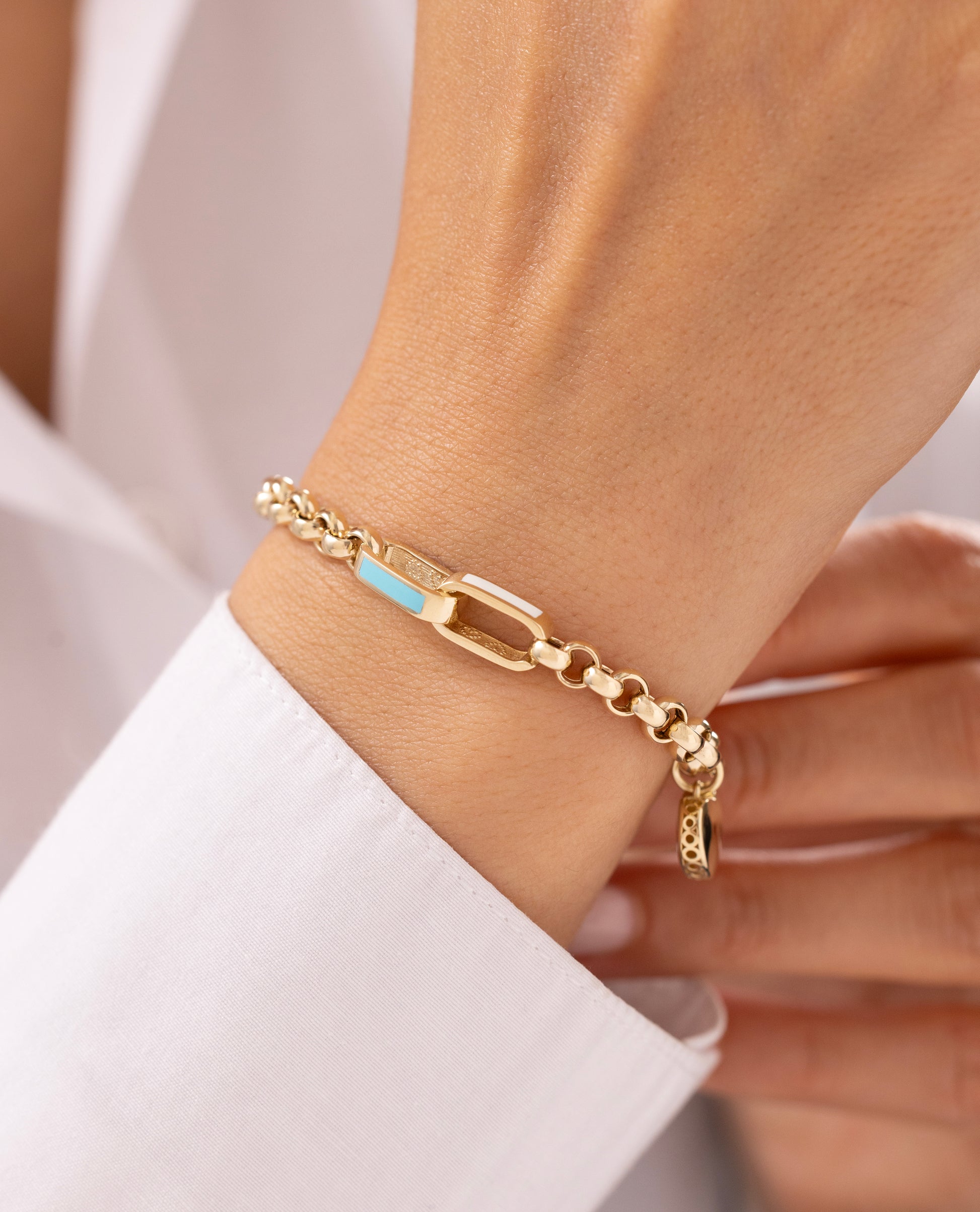 Cetaş Eterna Kalp Charmlı 14 Ayar Altın Bileklik