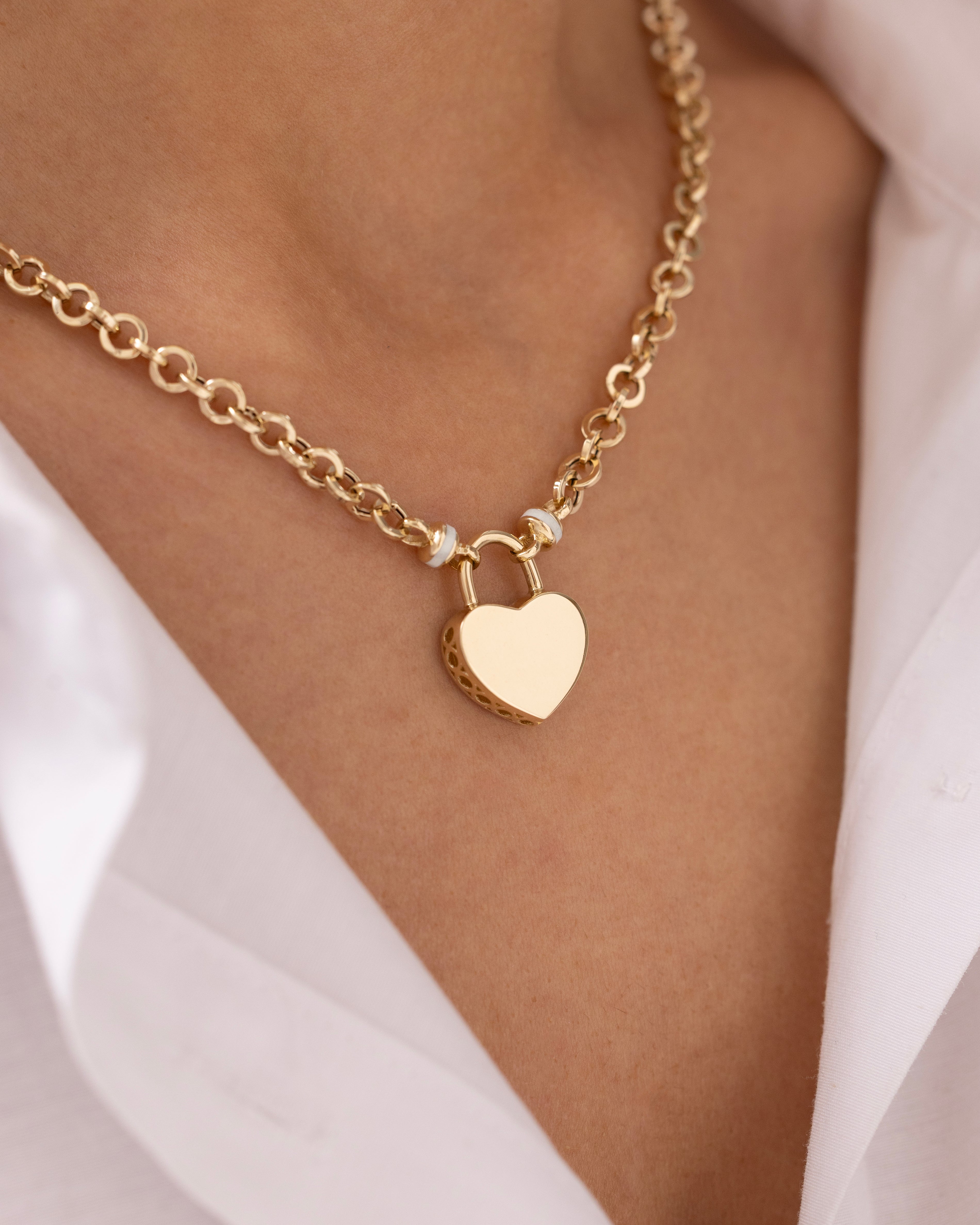 Cetaş Eterna Modern 14 Ayar Altın Kalpli Zincir Kolye