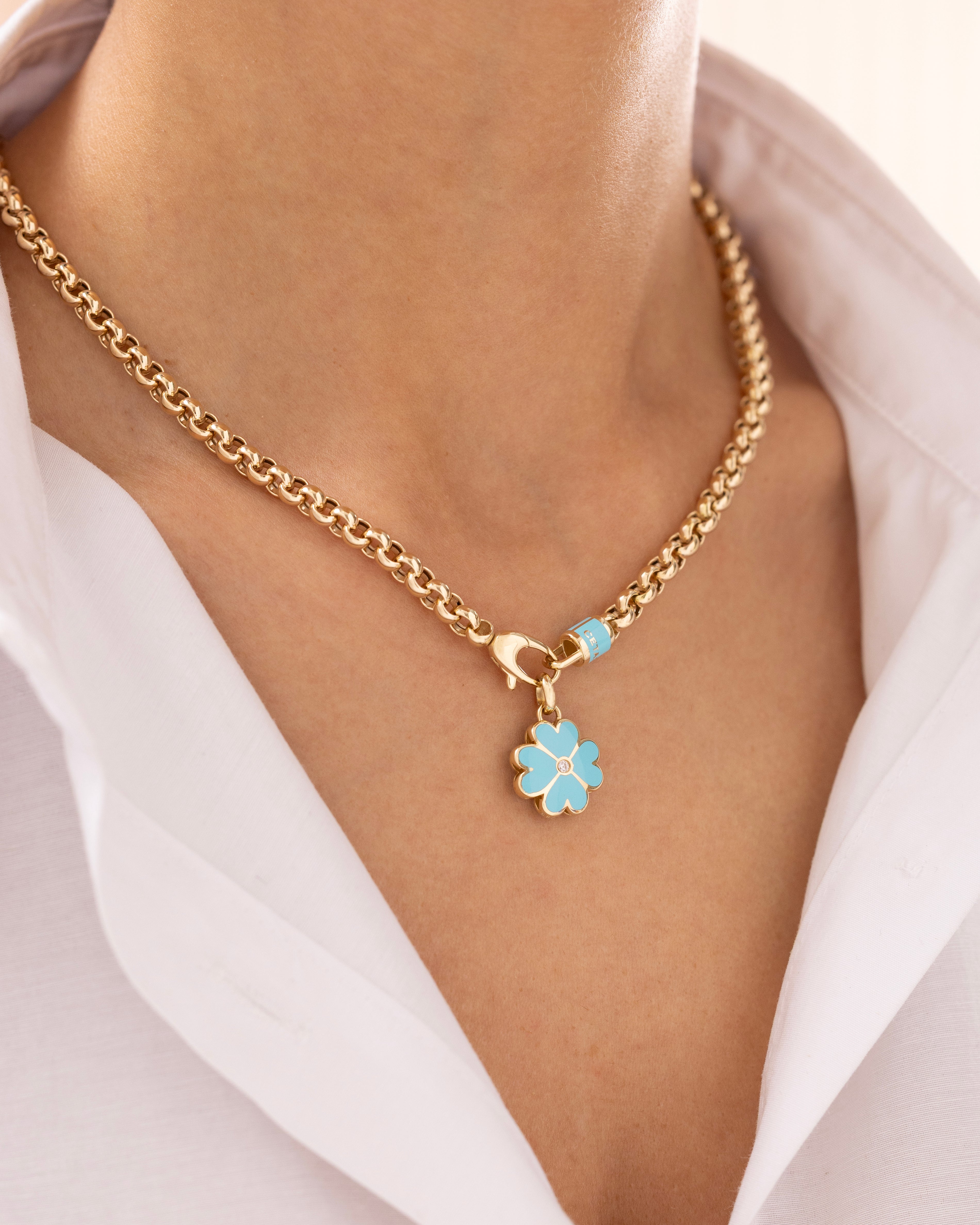 Cetaş Eterna Yonca 14 Ayar Altın Kolye