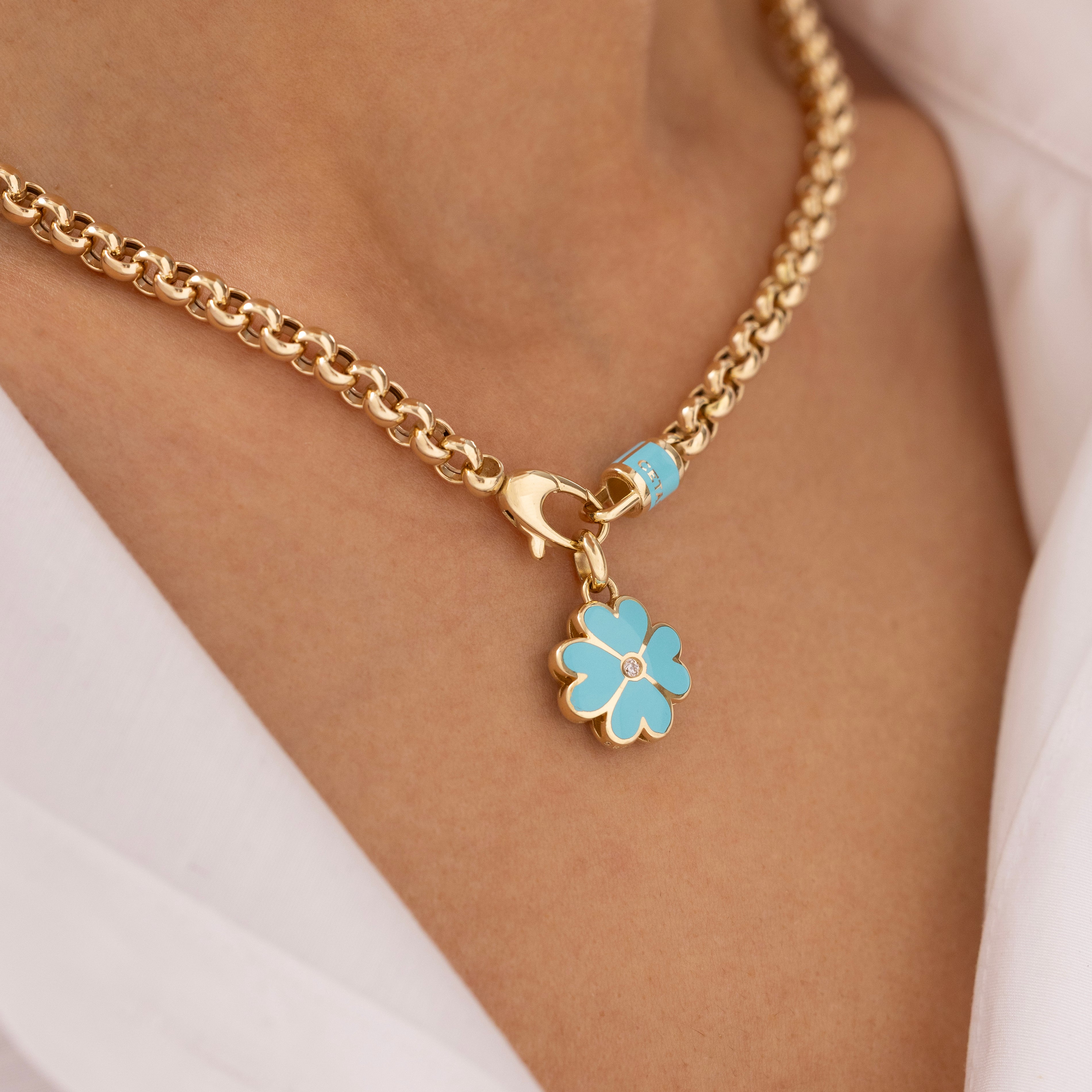 Cetaş Eterna Yonca 14 Ayar Altın Kolye