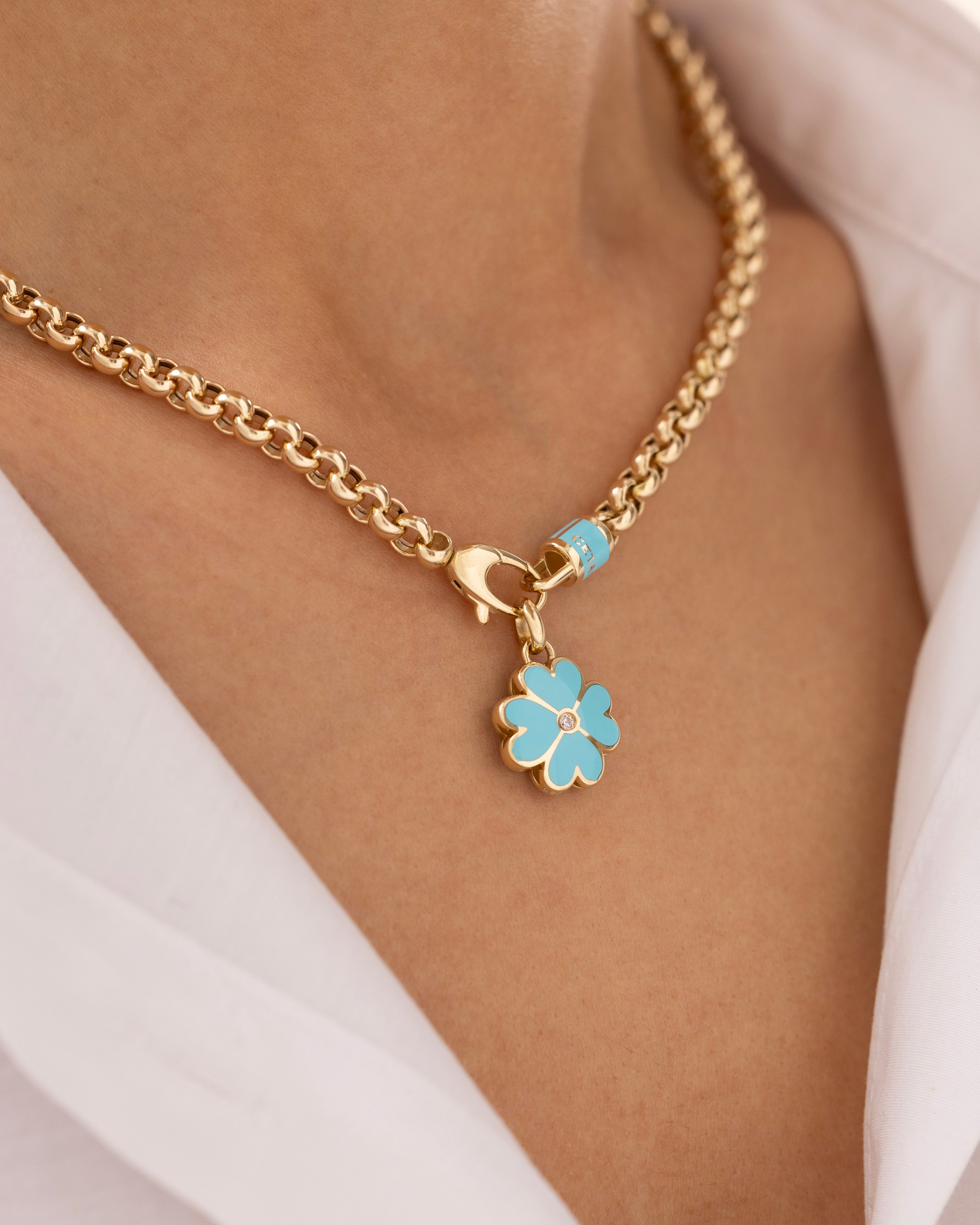 Cetaş Eterna Yonca 14 Ayar Altın Kolye