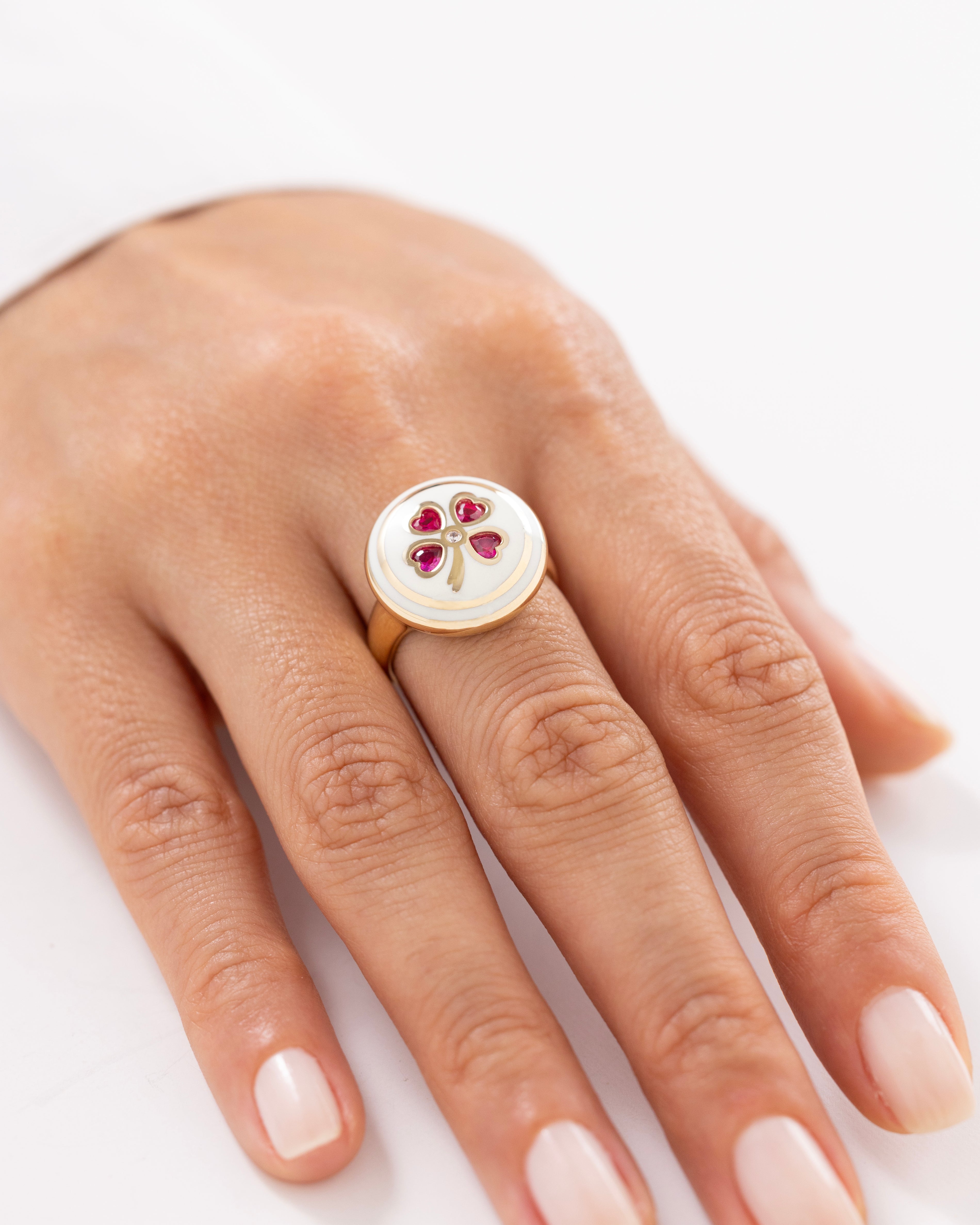 Cetaş Eterna Yonca 14 Ayar Altın Yüzük