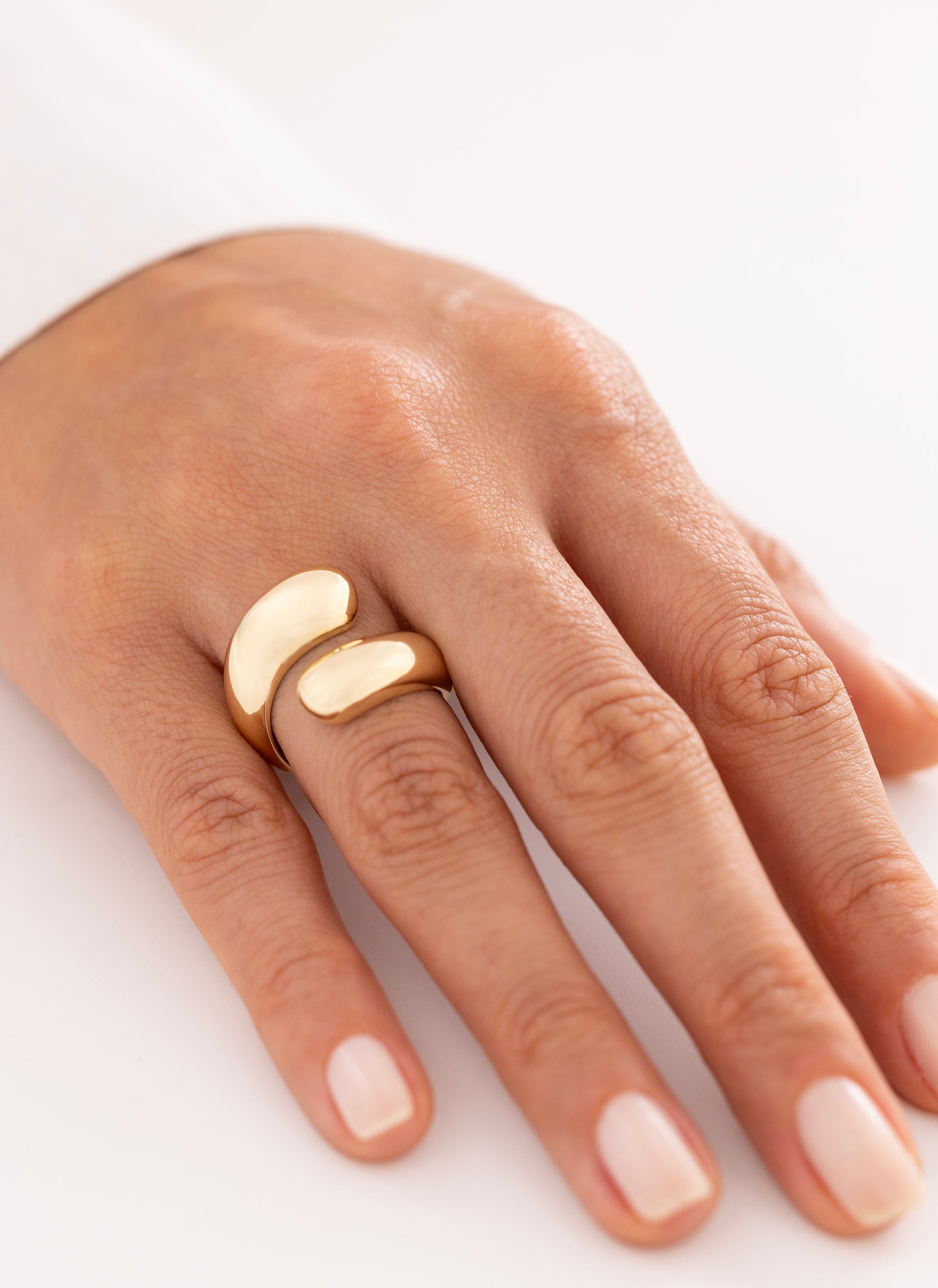 Cetaş Eterna İkili Tasarım Açık 14 Ayar Altın Yüzük