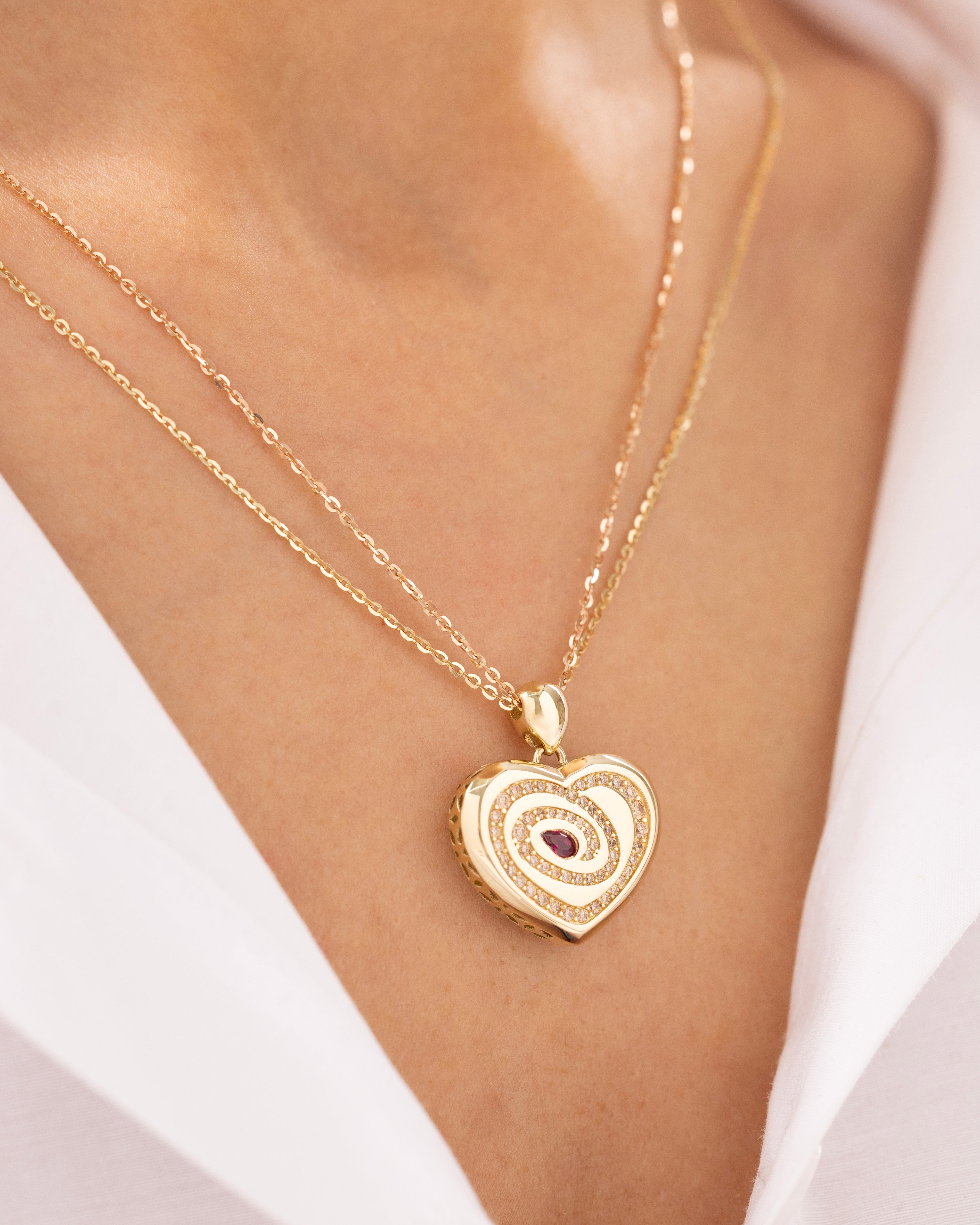 Cetaş Eterna Kalpli 14 Ayar Altın Kolye