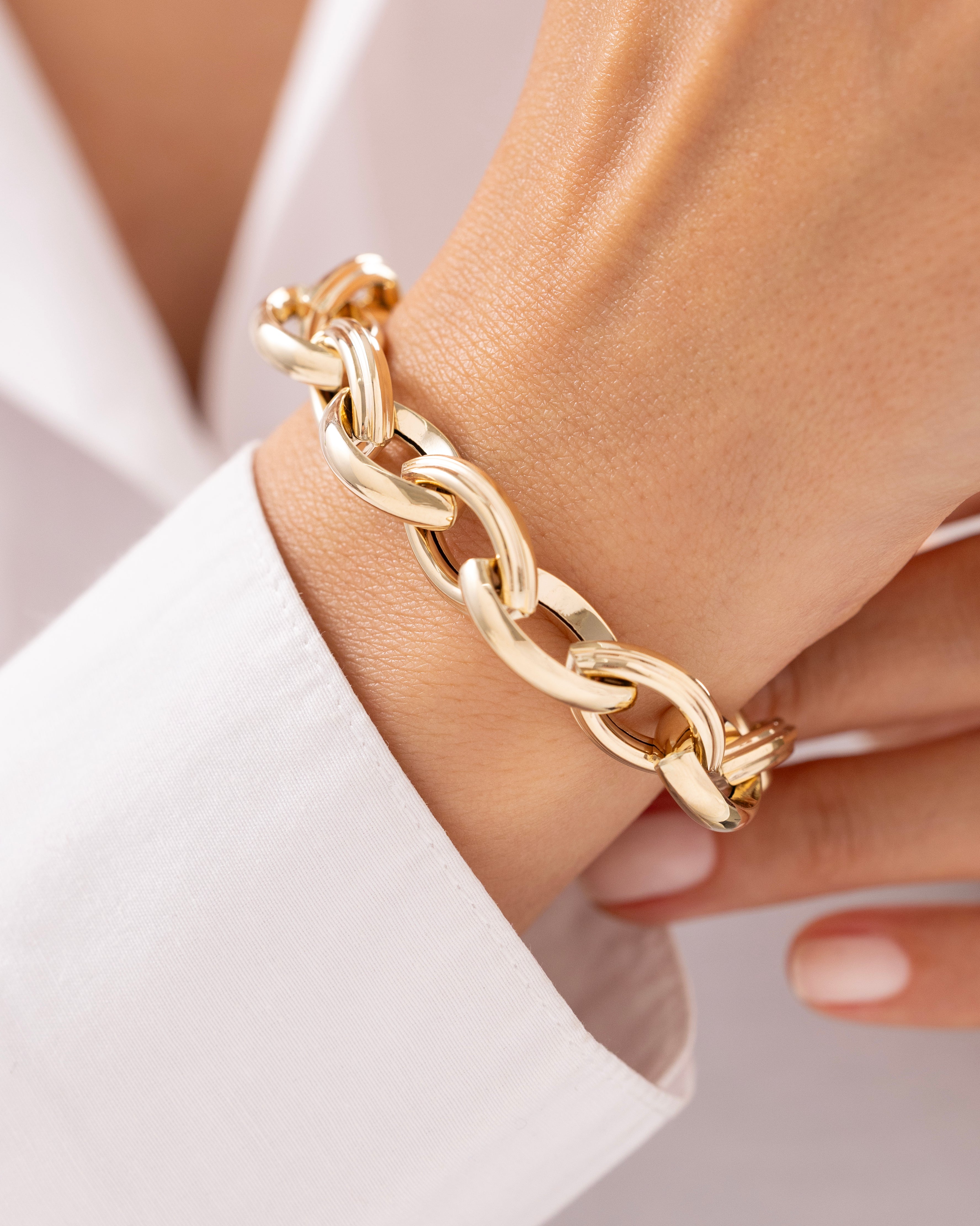 Cetaş Eterna Oval Zincir 14 Ayar Altın Bileklik